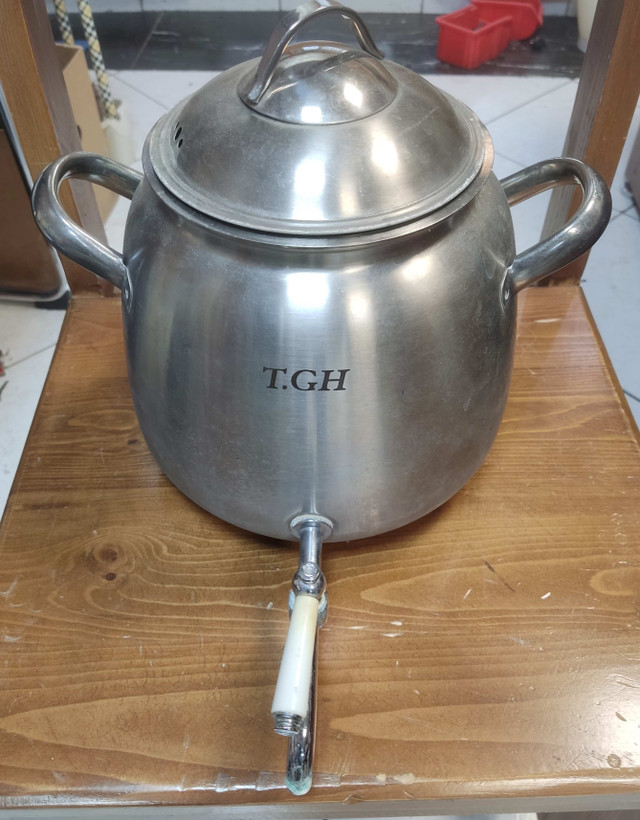 کتری استیل روگازی شیردار برند T.GH