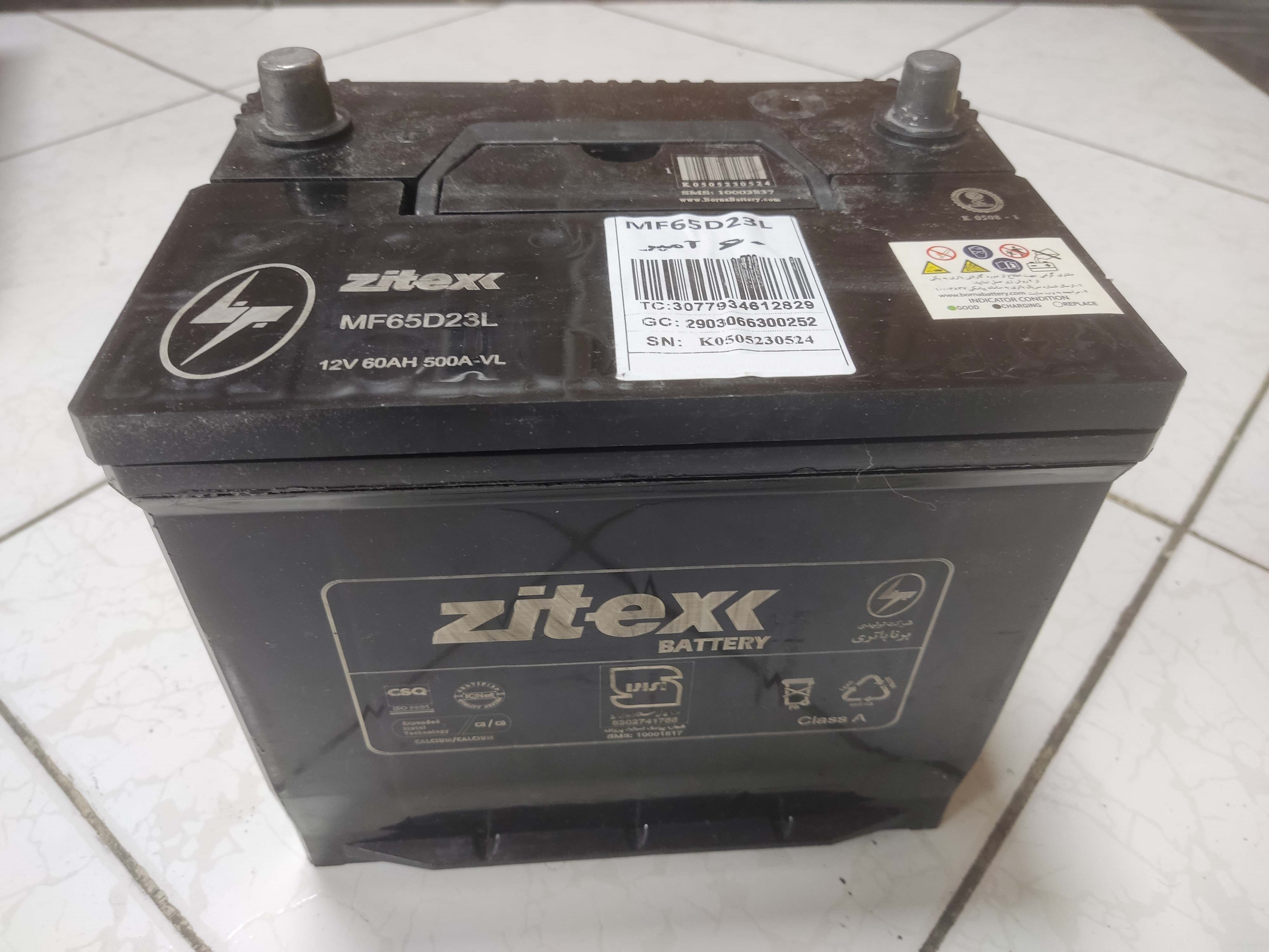 باطری Zitex مدل پایه بلند 60 آمپری